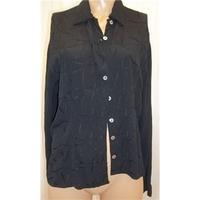 st michael ms size 12 black patterned blouse