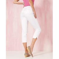 Stretch Cotton Sateen Cropped Trousers, Rose, Size 08, 98% Cotton, 2% Elastane.