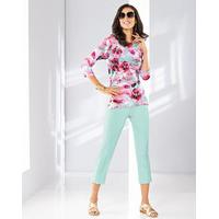 Stretch Cotton Sateen Cropped Trousers, Stone, Size 12