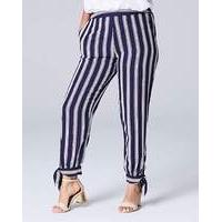 stripe tie hem cropped trouser