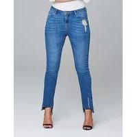 stepped hem straight leg jeans reg