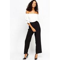 straight leg black formal trousers