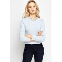 Striped Ribbed Cropped Cut Shoulder Jumper