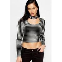 Striped Choker Crop Top