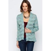 Striped Knit Open Front Cardigan