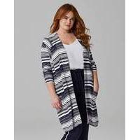 stripe printed edge to edge cardigan