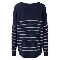 Stripe Curved Hem Jumper