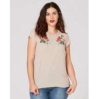 Stone Embroidered Shell Top