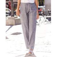 Stripe Linen Mix Wide Leg Trouser XShort