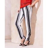 Stripe Tapered Leg Trousers