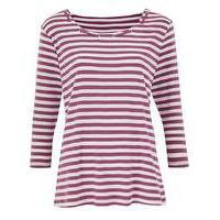 Stripe T Shirt with Neck Detail