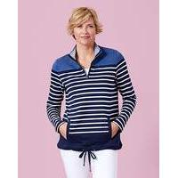 Stripe Sweatshirt with Zip