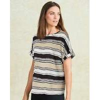 Stone Stripe Drop Sleeve Shell Top