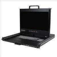 startech 1u 17 inch 1080p dual rail rackmount lcd console with fingerp ...