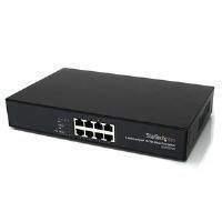 StarTech 8 Port 10/100 PSU Industrial Power over Ethernet Switch - All 8 Ports PoE