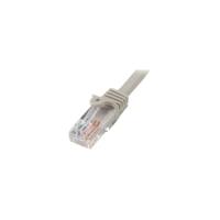 StarTech.com 15 m Cat5e Gray Snagless RJ45 UTP Cat 5e Patch Cable - 15m Patch Cord - 1 x RJ-45 Male Network - 1 x RJ-45 Male Network - Gold-plated Con