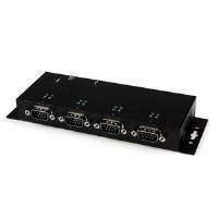 StarTech 4 Port USB to DB9 RS232 Serial Adaptor Hub Industrial DIN Rail and Wall Mountable