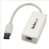 StarTech.com USB 3.0 to Gigabit Ethernet Adapter NIC with USB Port - White [PC]
