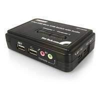 startech 2 port usb kvm kit with cables and audio switching kvmaudio s ...