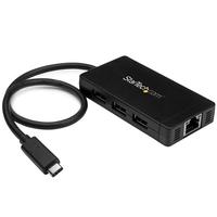 StartTech.com 3-Port USB 3.0 Hub with Gigabit Ethernet - USB-C - Includes Power Adapter