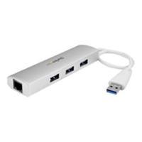 StarTech.com 3Pt Portable USB 3.0 Hub + GbE