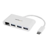 StarTech.com 3 Port USB 3.0 Hub GbE - USB-C - White