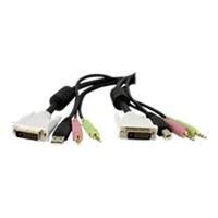 StarTech.com 6ft 4-in-1 USB Dual Link DVI-D KVM Switch Cable with Audio & Microphone