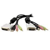 StarTech.com 15ft 4-in-1 USB Dual Link DVI-D KVM Switch Cable with Audio & Microphone