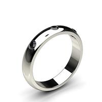 Studded LowDome Standard Fit Black Diamond Wedding Band