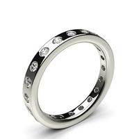 studded flat profile comfort fit diamond wedding band