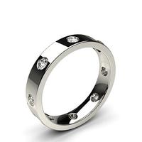 studded flat profile comfort fit diamond wedding band