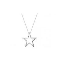 Sterling Silver Star Necklace With Diamond Detail