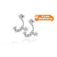 Sterling Silver-Plated \'Starry Eyed\' Stud Earrings - Free Delivery!