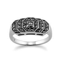 Sterling Silver 0.28ct Marcasite Art Deco Style Ring