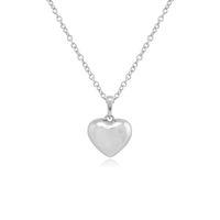 Sterling Silver Diamond Heart Pendant on 45cm Chain