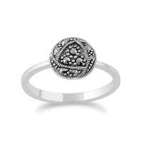 Sterling Silver Rennie Mackintosh Inspired Marcasite Ring