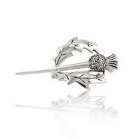 Sterling Silver 0.21ct Marcasite Thistle Design Brooch