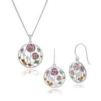 sterling silver topaz rennie mackintosh style drop earring 45cm neckla ...