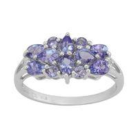 Sterling Silver 1.30ct Natural Tanzanite & 1pt Diamond Classic Dress Ring