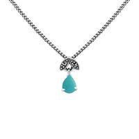 Sterling Silver 0.25ct Turquoise & Marcasite December 45cm Necklace