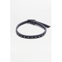 Studded Faux Leather Wrap Bracelet, NAVY