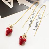 Strawberry Drop Earrings Crystal Imitation Pearl Dangling Style Pendant Eco-friendly Material Alloy Jewelry ForWedding Party Special Occasion