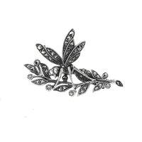 sterling silver 083ct marcasite wasp design brooch