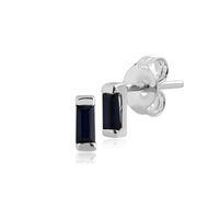 sterling silver sapphire single stone stud earrings