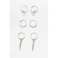 Sterling Silver Hoop Earrings 3-Pack, SILVER