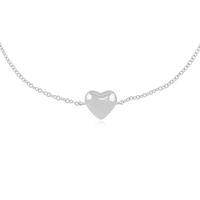 Sterling Silver Diamond Heart 19cm Bracelet