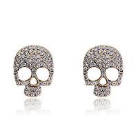 Stud Earrings Crystal Rhinestone Silver Plated Gold Plated Fashion Skull / Skeleton Silver Golden Champagne JewelryParty Halloween Daily