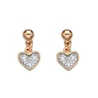 Stargazer Rose Gold Plated Sterling Silver Heart Earrings