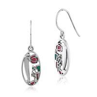 sterling silver 6pt marcasite rennie mackintosh style drop earrings