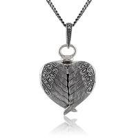 Sterling Silver 0.14ct Marcasite Angel Wing Heart Locket 45cm Necklace